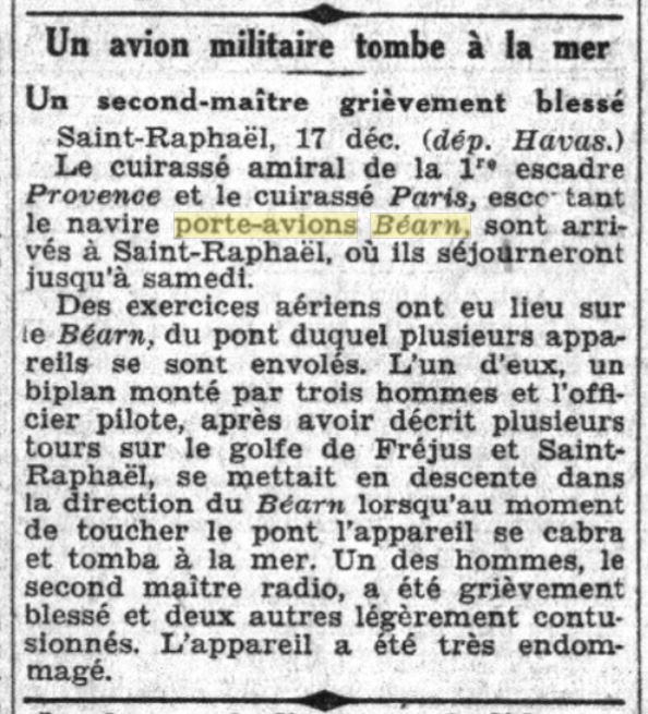  L'actualité du navire Béarn au travers de la presse (années 30 à 35) - Page 2 19301217