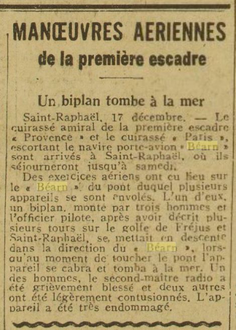  L'actualité du navire Béarn au travers de la presse (années 30 à 35) - Page 2 19301220