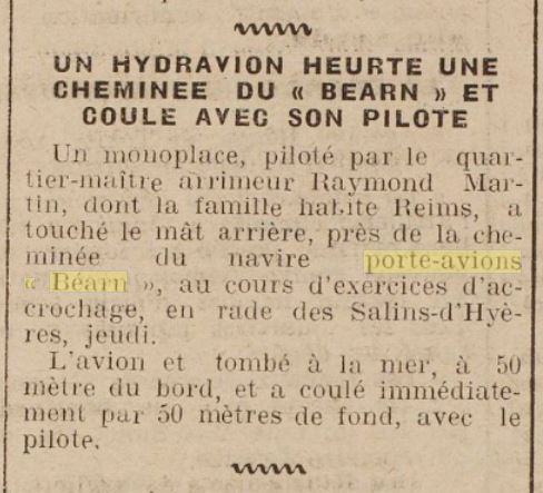  L'actualité du navire Béarn au travers de la presse (années 30 à 35) 19320221