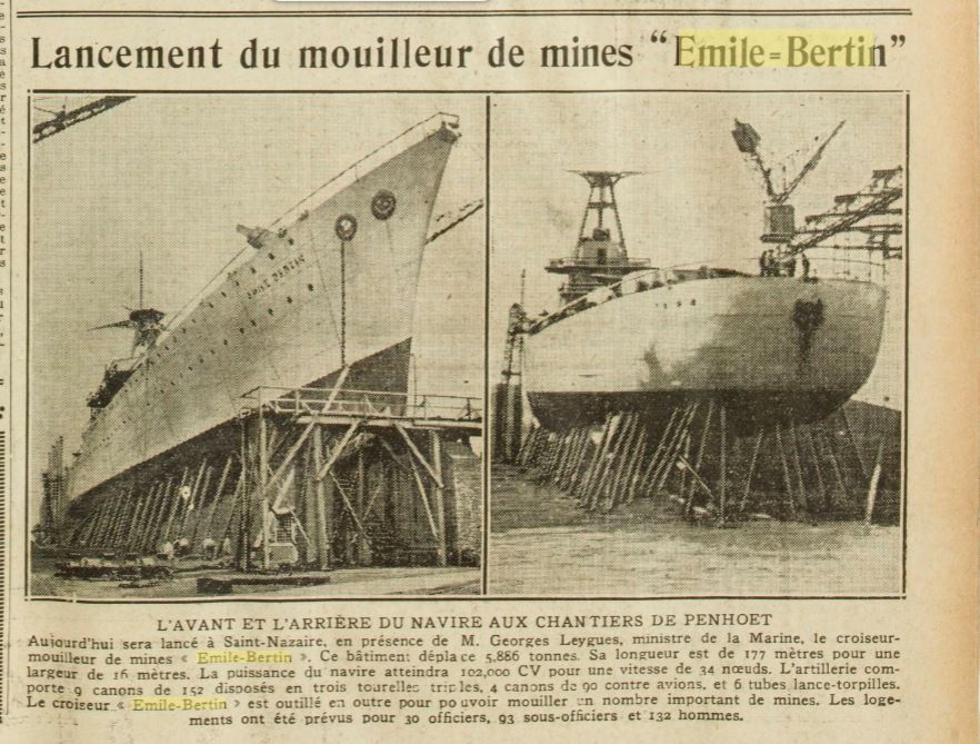 Le croiseur Emile-Bertin pendant la guerre 1933-020