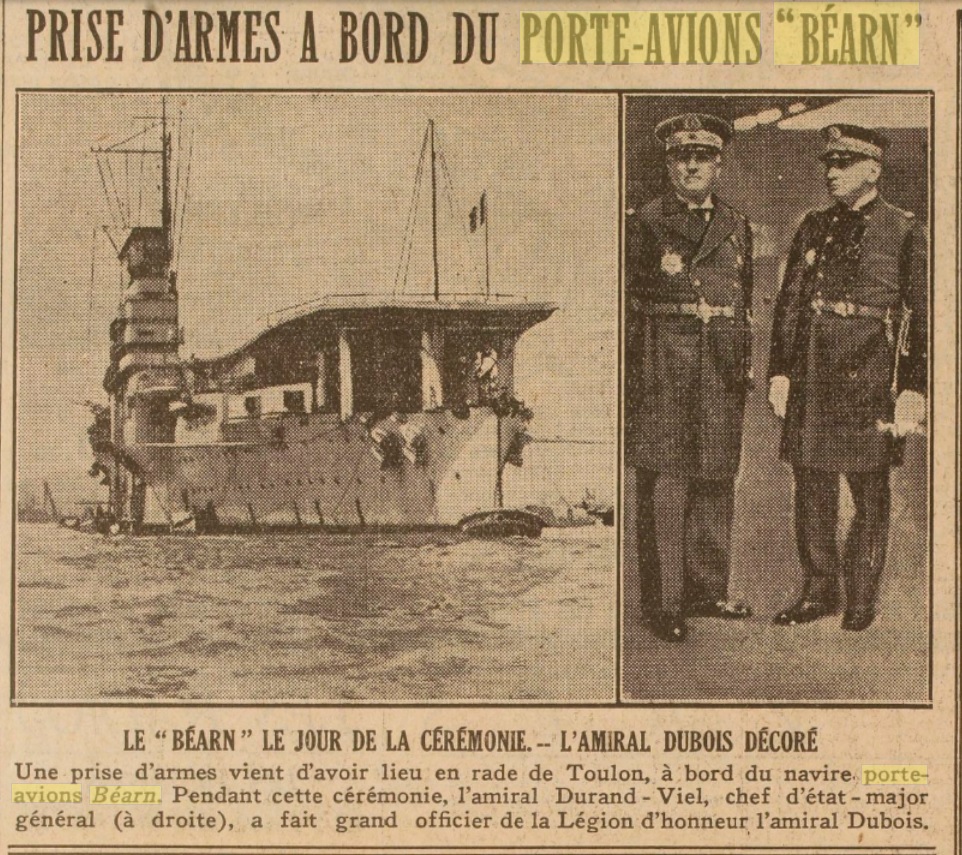  L'actualité du navire Béarn au travers de la presse (années 30 à 35) 19330210