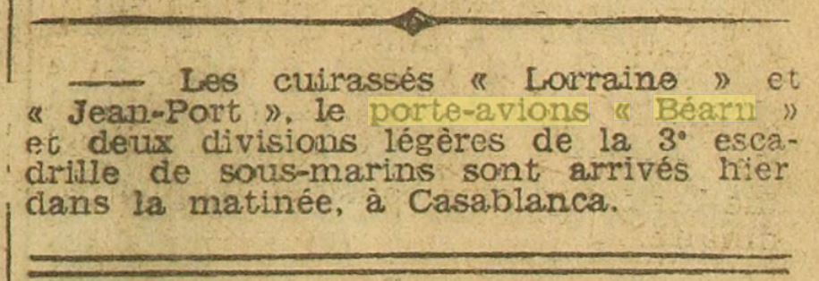  L'actualité du navire Béarn au travers de la presse (années 30 à 35) 19330519