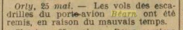  L'actualité du navire Béarn au travers de la presse (années 30 à 35) 19350528