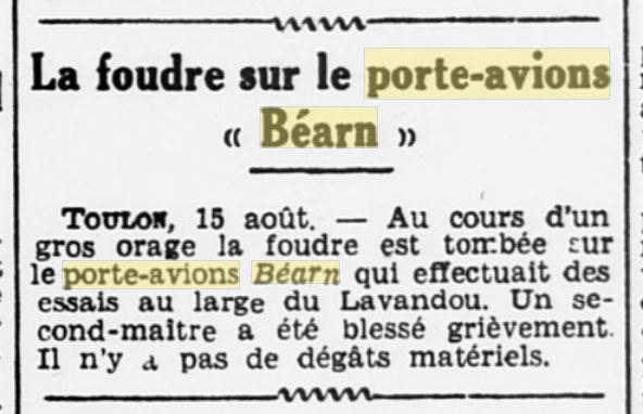  L'actualité du navire Béarn au travers de la presse (années 30 à 35) 19350812