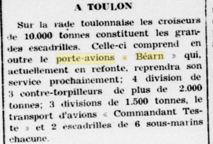  L'actualité du navire Béarn au travers de la presse (années 30 à 35) 19351011