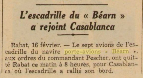 L'actualité du navire Béarn au travers de la presse (années 36 à 39)   19360226
