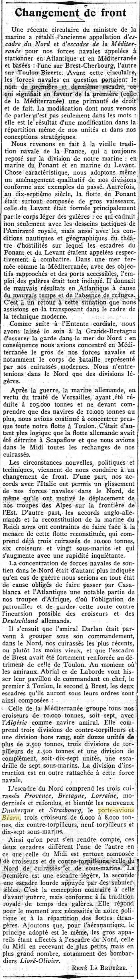  L'actualité du navire Béarn au travers de la presse (années 36 à 39)   19360821