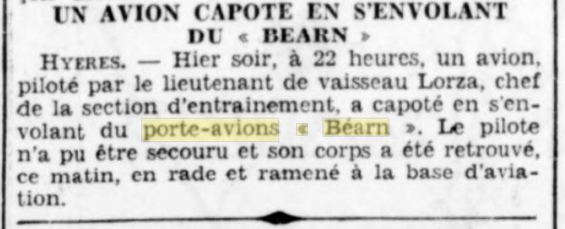  L'actualité du navire Béarn au travers de la presse (années 36 à 39)   19360921