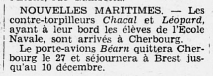  L'actualité du navire Béarn au travers de la presse (années 36 à 39)   19361114