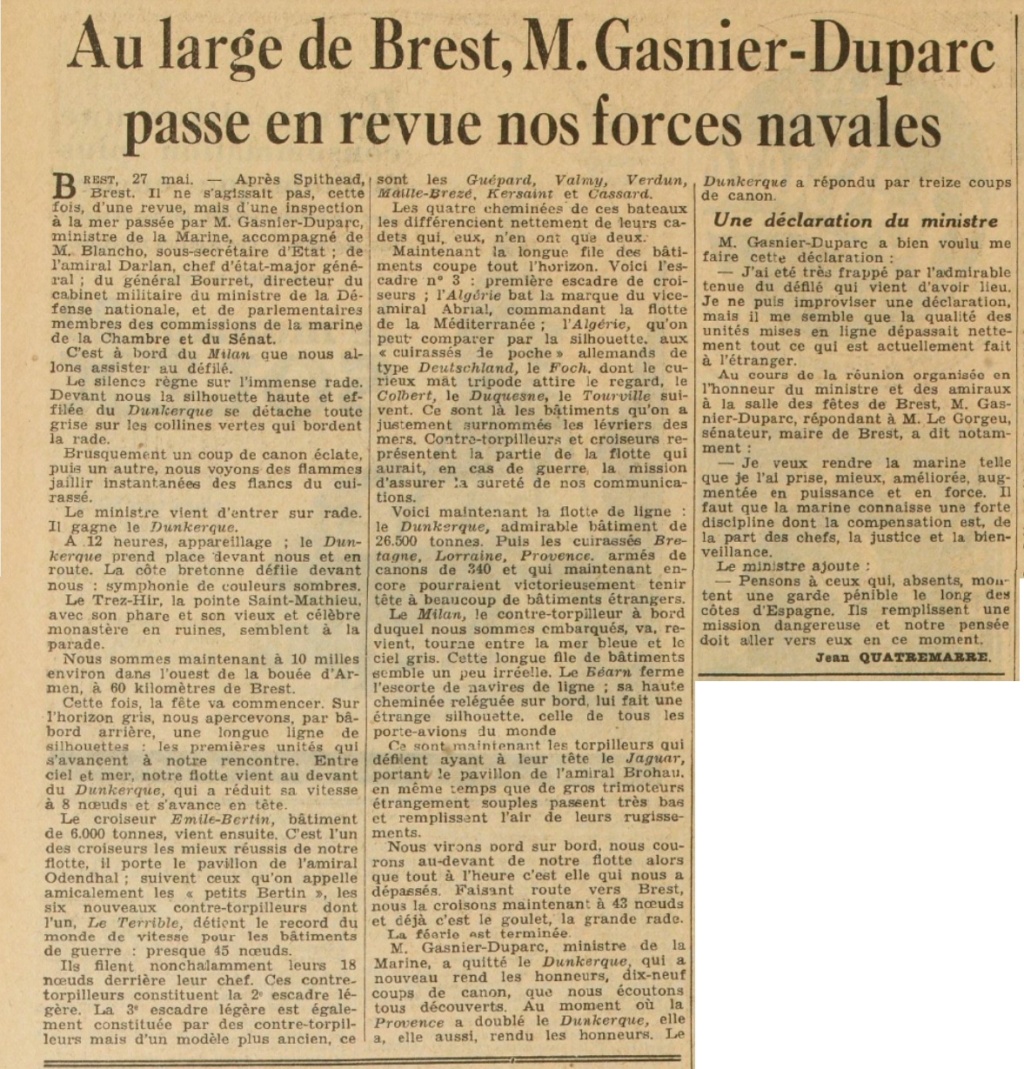  L'actualité du navire Béarn au travers de la presse (années 36 à 39)   19370522
