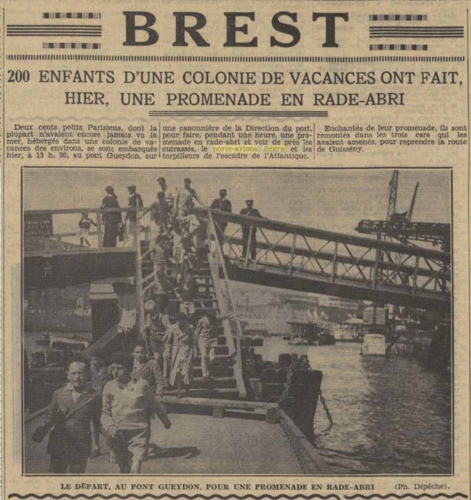  L'actualité du navire Béarn au travers de la presse (années 36 à 39)   19370812