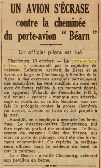  L'actualité du navire Béarn au travers de la presse (années 36 à 39)   19371023