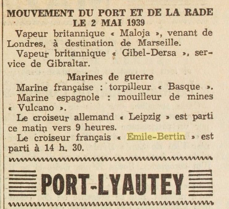 Le croiseur Emile-Bertin pendant la guerre - Page 2 1939-041