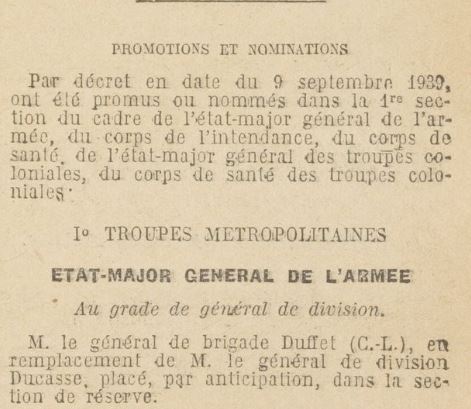 Général Duffet 19390910