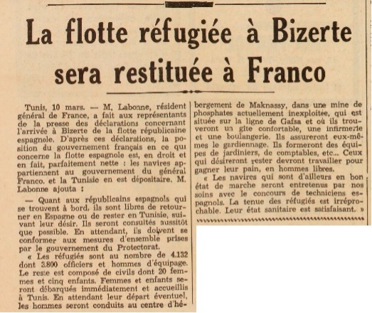 Reddition de la flotte républicaine espagnole à Bizerte Espagn10