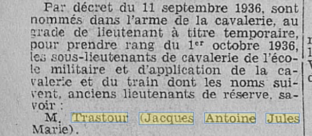 Lieutenant Trastour Jacques (10e Dragons et école de Saumur) Trasto11