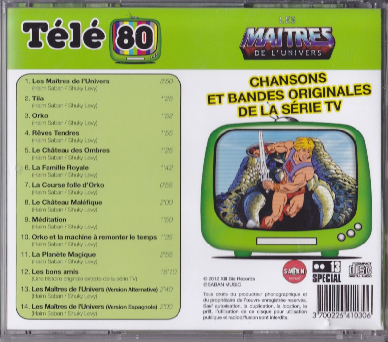 CD Audio Télé 80 MOTU [2012] édition francaise  Verso10