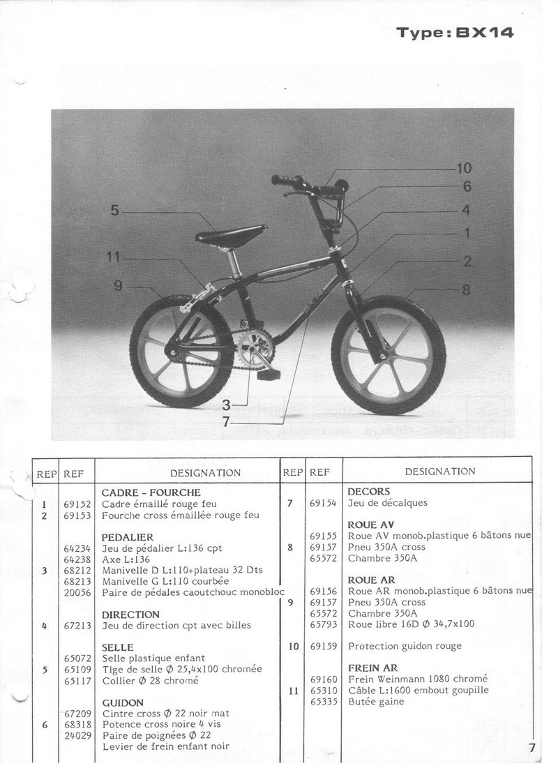 Motobécane Catalogue pièces de rechange Vélos-Cross (1982) Motobe26