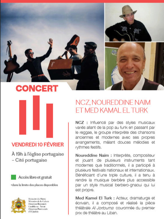 10/02 - Concert : NCZ, Noureddine Naïm et Med. Kamal El Turk Eglise portugaise 19 heures Concer10