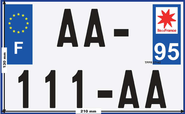 Plaques d'immatriculations moto obligatoire 210 x 130 Plaque10