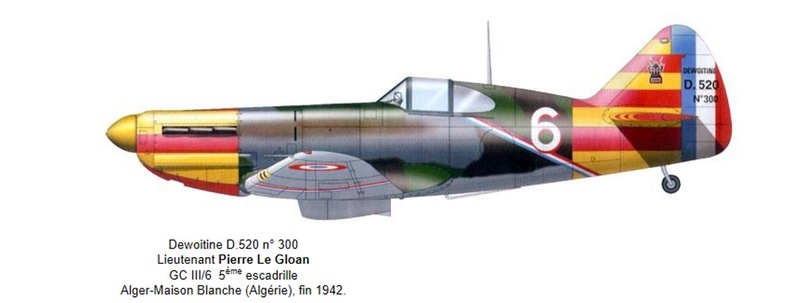 le gloan - Dewoitine D520  1/ 48  - CG III/6  Le gloan   Alger - fin 1942   D_520_10