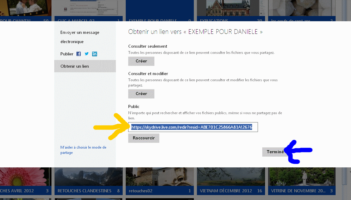 POSTER DES PHOTOS ET AUTORISER DES COMMENTAIRES DS SON SKYDRIVE PERSO SUR WINDOWS LIVE  Daniel16