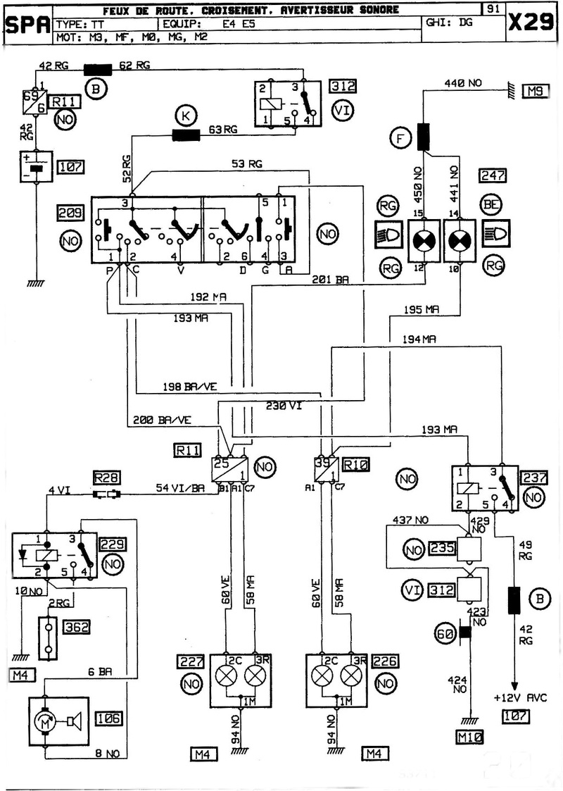 Probleme feux de route Renault 25 TDX 1_trav10