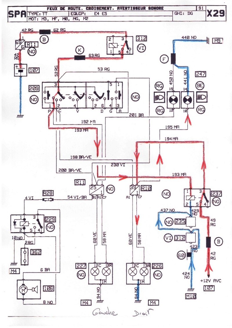 Probleme feux de route Renault 25 TDX 312