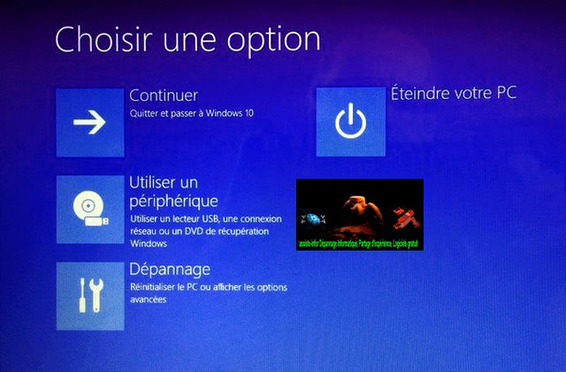 Windows 10 : créer un raccourci pour options de démarrage avancé 01410