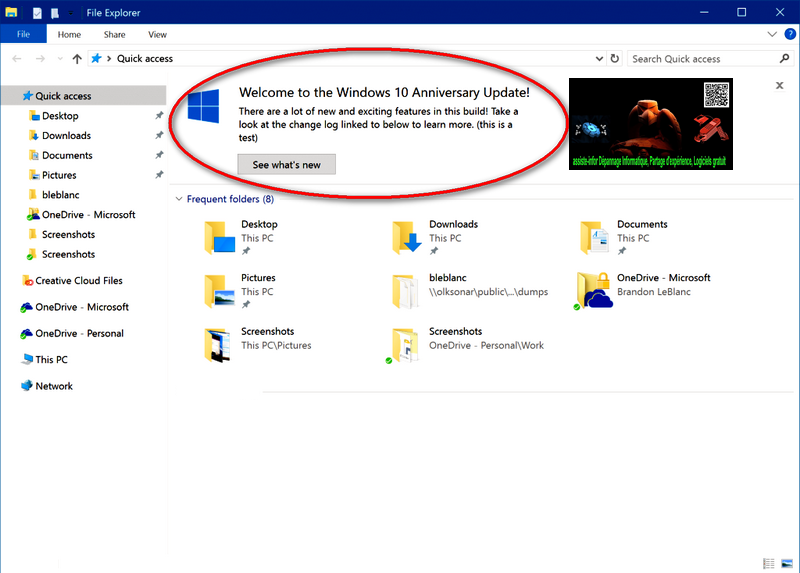 Windows 10 : notifications à l'Explorateur de fichiers W10-no10
