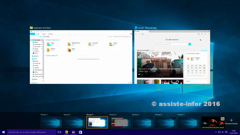 Windows 10 : les raccourcis clavier des bureaux virtuels Window10