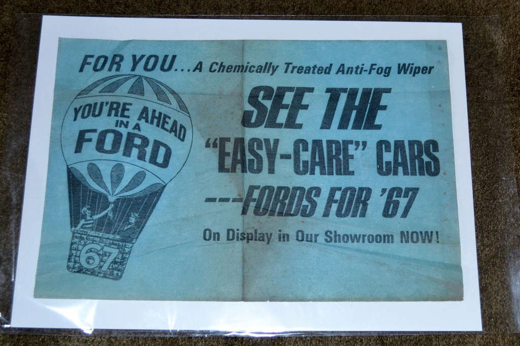 Article promotionnel de Ford en 1967 , Tissu anti-buée pour les vitres 1967_a10