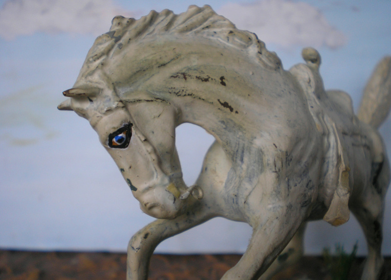 Cowboy zu Pferd mit Lasso - Umbau in der Figurengröße 7 cm 139h3b10