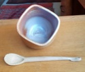 yunomi-looking bowl and matching spoon, S mark shell mark spiral mark  Bowl_a14