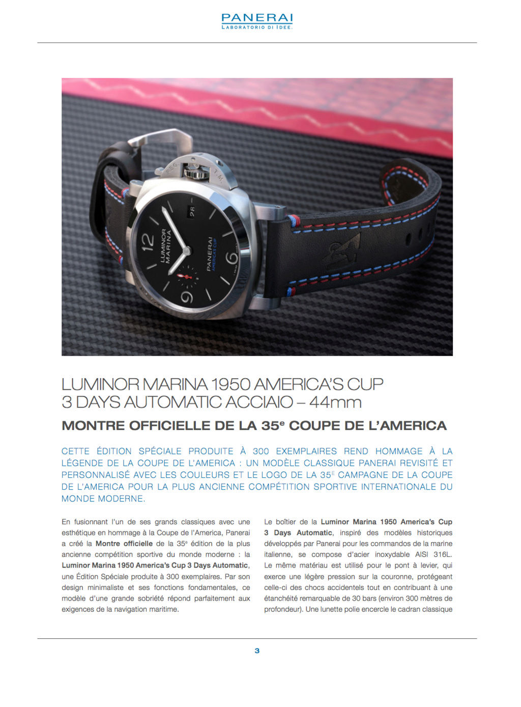 Communiqué de Presse SIHH2017 : Gamme Luminor AMERICA'S CUP - PAM00724-PAM00725-PAM00726-PAM00727-PAM00732 Captur68