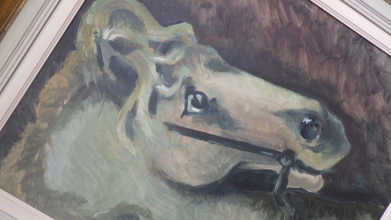 Huile sur hard board, tête de cheval de caroussel Rimg1917