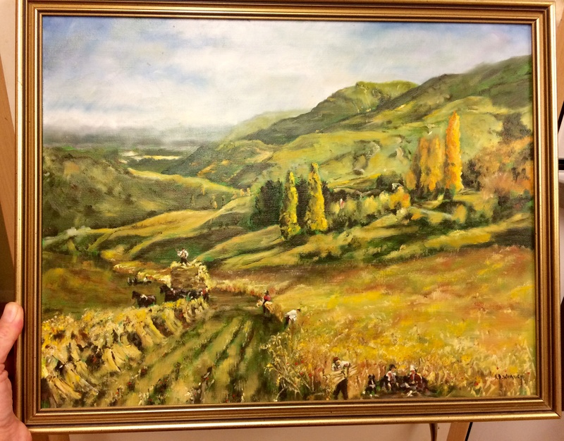 Oil landscape painting signed K ? Weaver Img_0513