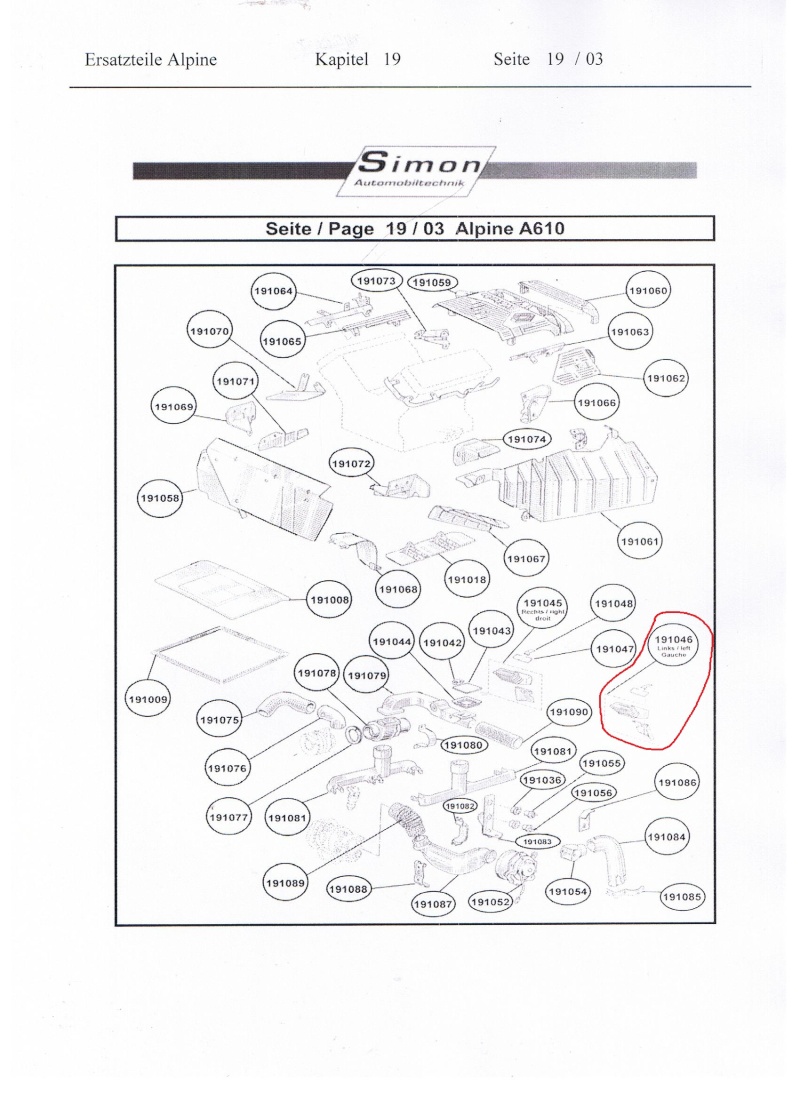 Recherche gaine extraction d'air moteur 61010