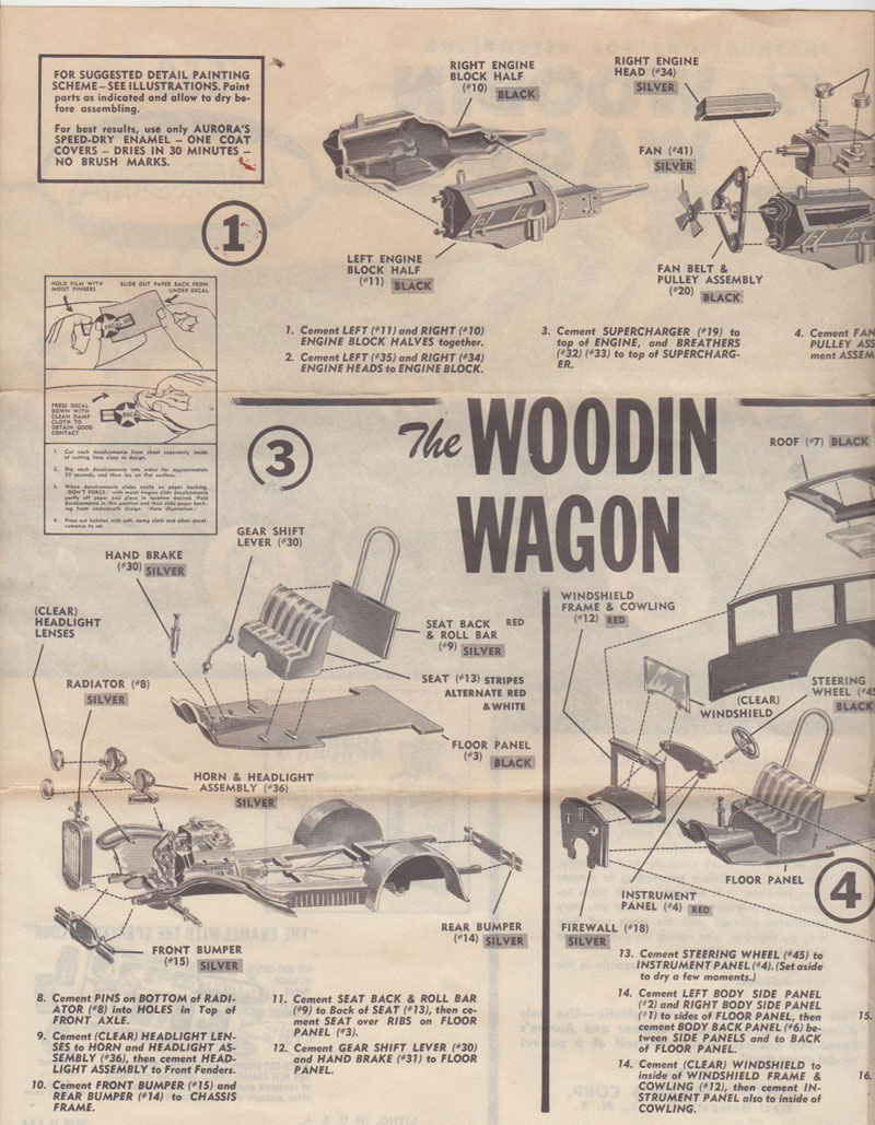 1930 Ford - Woodin' Wagon -Model kit - 1:32 scale - hot rod - Aurora - 1964 412