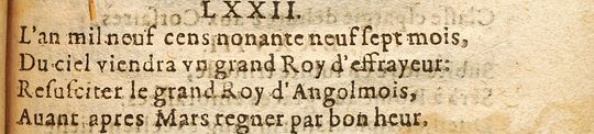 Центурия 10, катрен 72. 1568-y11