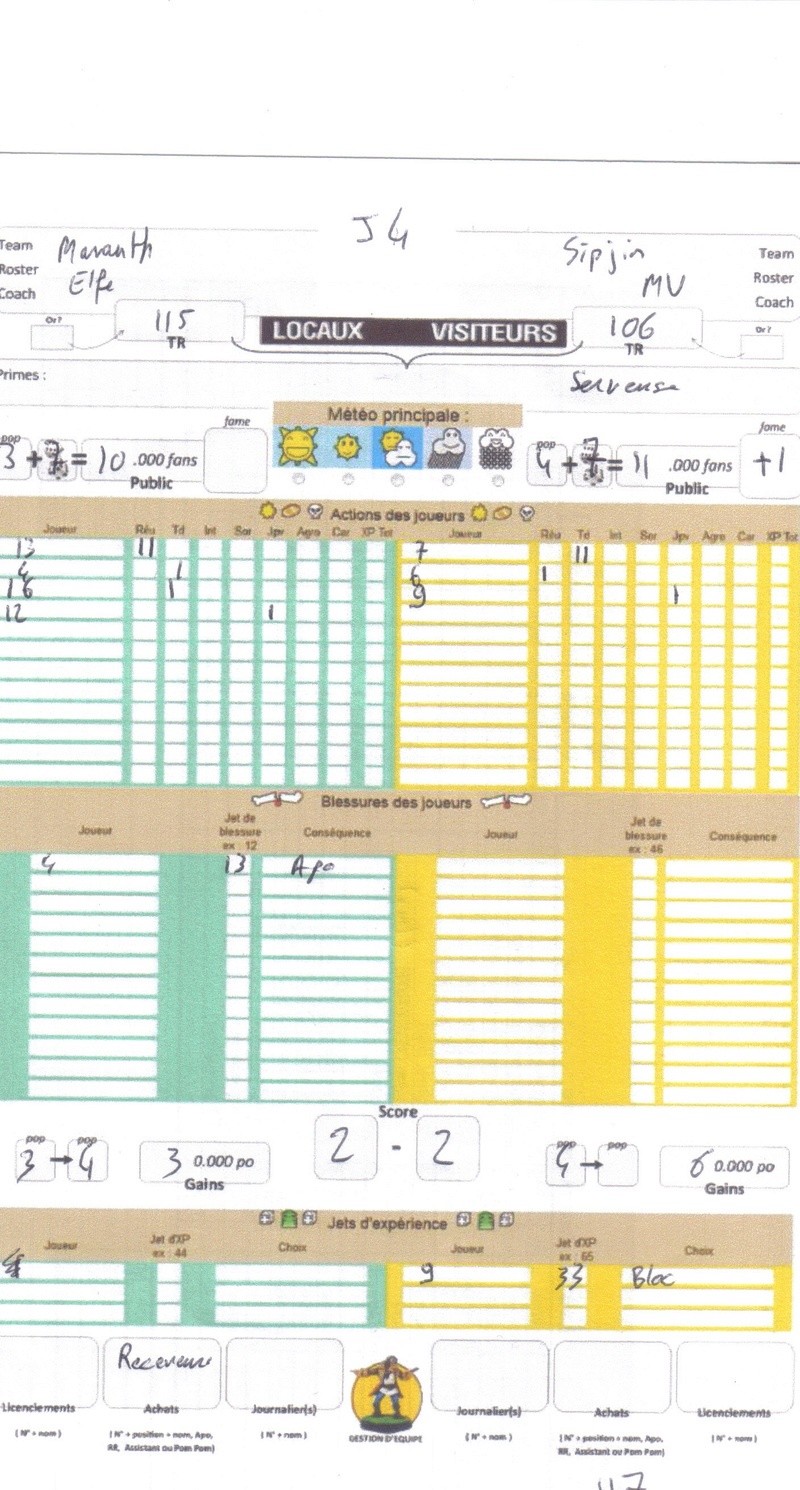 Journée 4 : Résultats, Feuille de match, etc. Feuill13