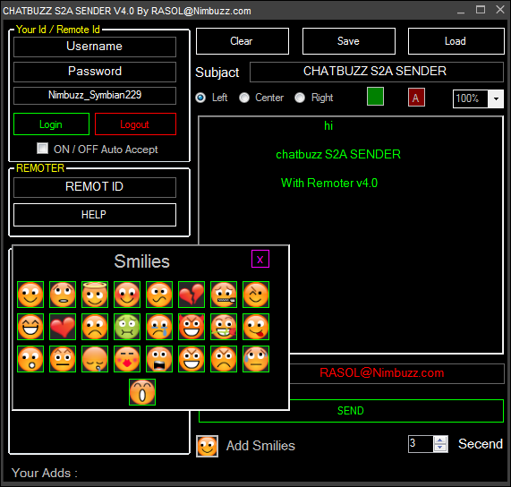  Updates chatbuzz s2a sender v4.0 by rasol@n.c 65456410