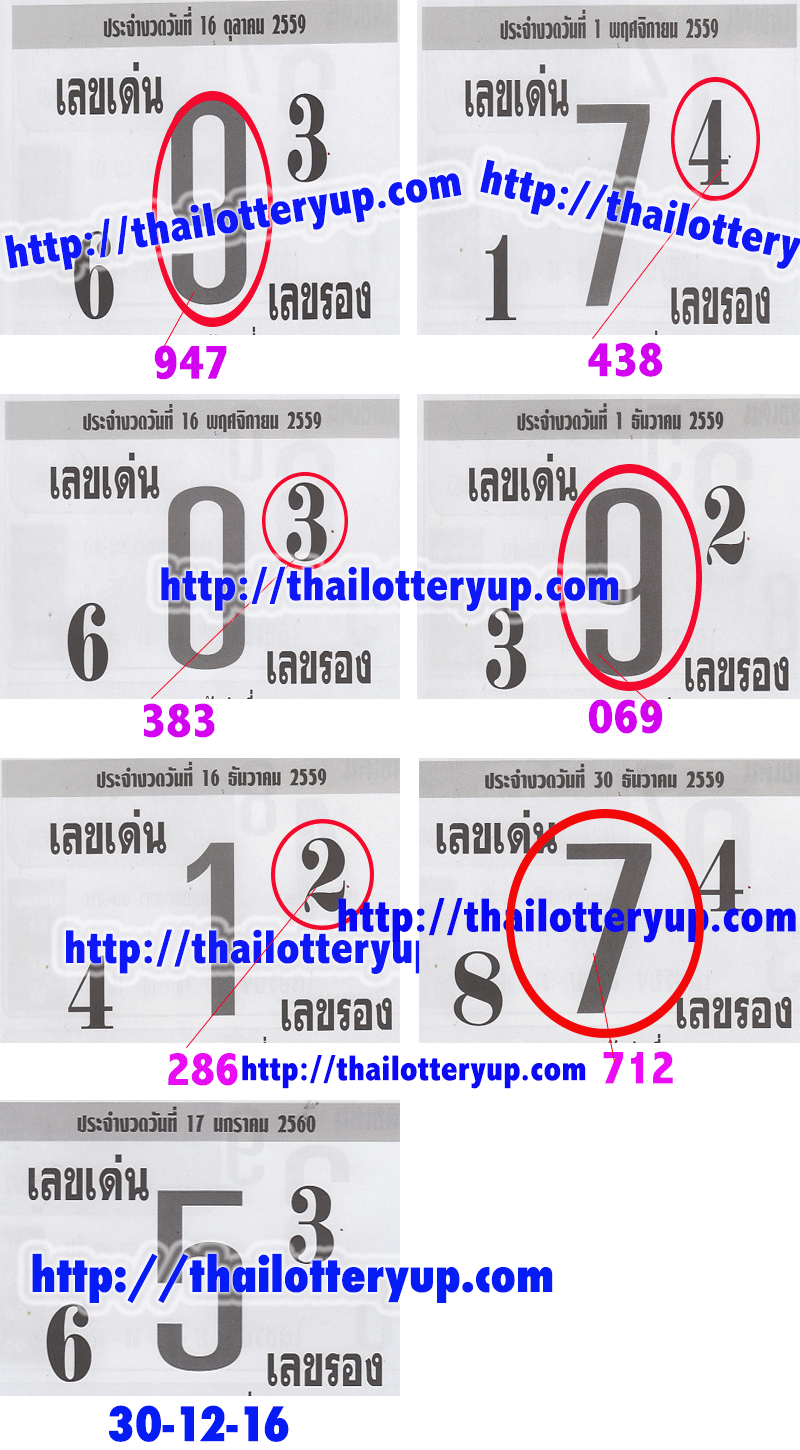 Thai Lottery First Paper And Free Touch magazine Tips 17/01/17 Kunewo10