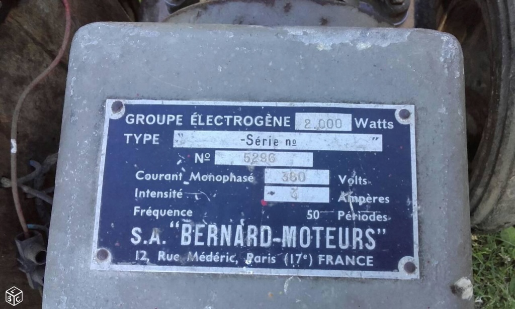 16 - GROUPES ÉLECTROGENES et Alternateurs BERNARD-MOTEURS Groupe14