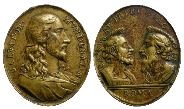 Salvator Mundi / Santos Pedro y Pablo - s. XVIII (R.M. SXVIII-O125) Jesucr12