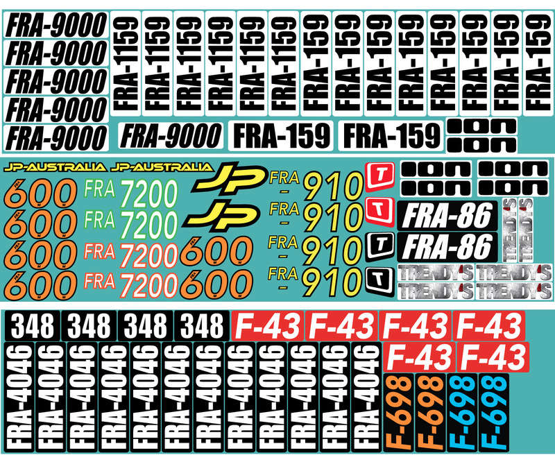 Numéros de voile et STYCKERS 2017 Kits0112