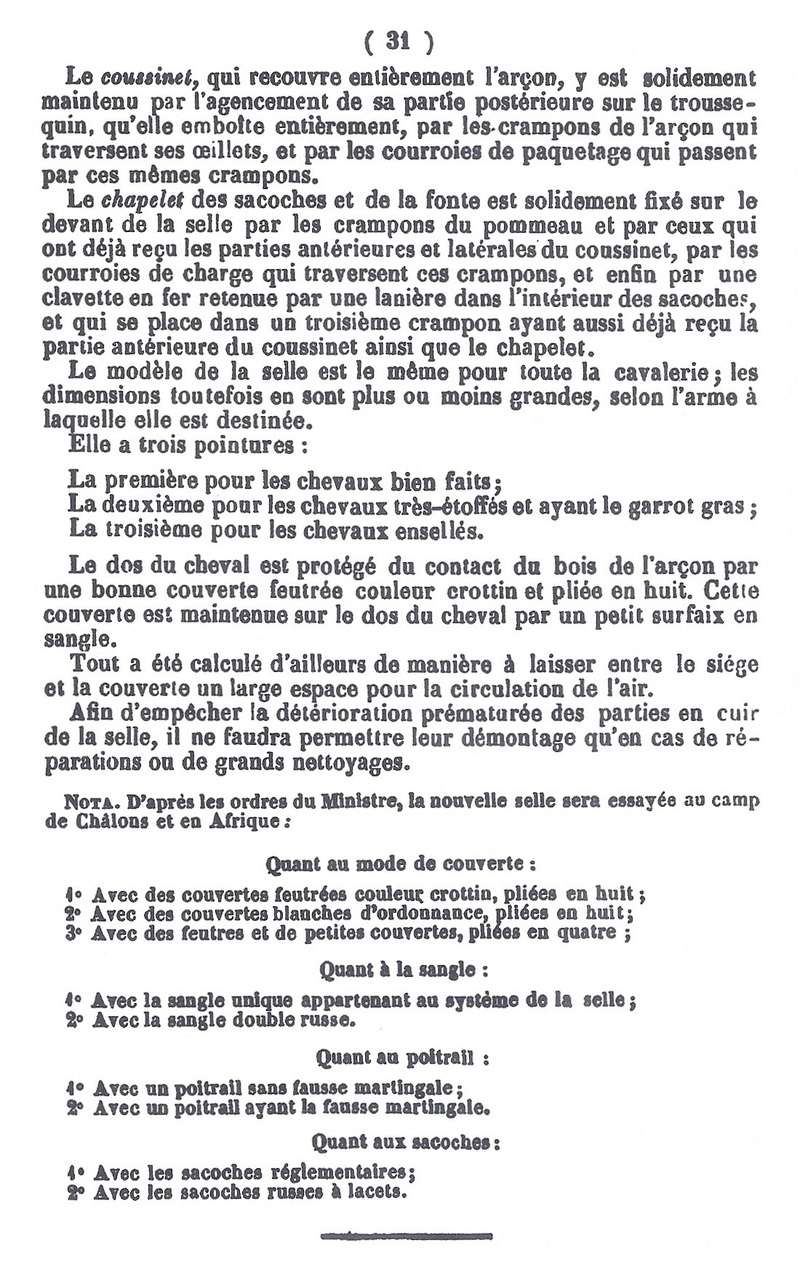 La selle française de cavalerie modèle 1861  Numyri18