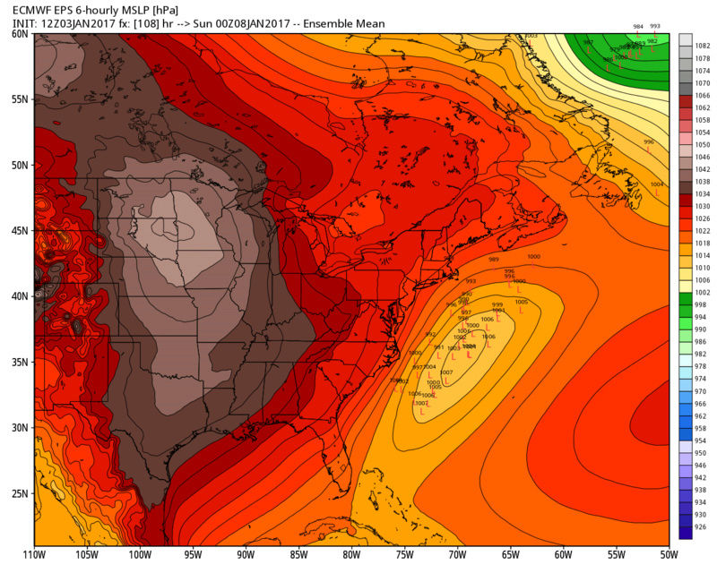 January 7th-8th Wave 2 Snow Event Mslp_j11