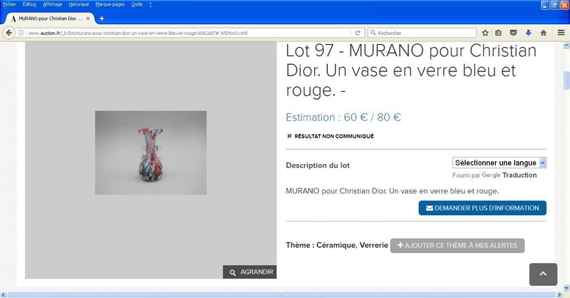 flacon en verre Franco Moretti pour Christian Dior Murano10