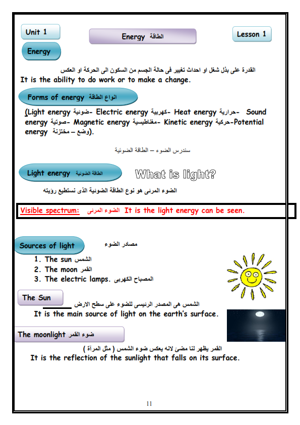 مذكرة الساينس المترجمه كامله للصف الخامس ترم اول